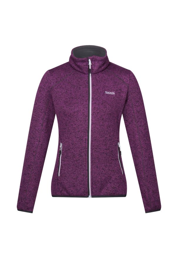 Regatta - Bluza Polarowa Damska Melanżowy Pełen Suwak Newhill. Kolor: wielokolorowy, szary, fioletowy. Materiał: polar. Wzór: melanż. Sezon: zima. Sport: turystyka piesza