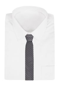 Krawat Męski - Angelo di Monti - Popiel z Drobnym Wzorem. Materiał: tkanina. Styl: elegancki, wizytowy