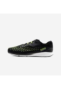 KIPRUN - Buty do chodu sportowego Kiprun Racewalk One. Kolor: czarny, zielony, żółty, wielokolorowy. Materiał: kauczuk. Szerokość cholewki: normalna. Wzór: geometria. Sport: turystyka piesza