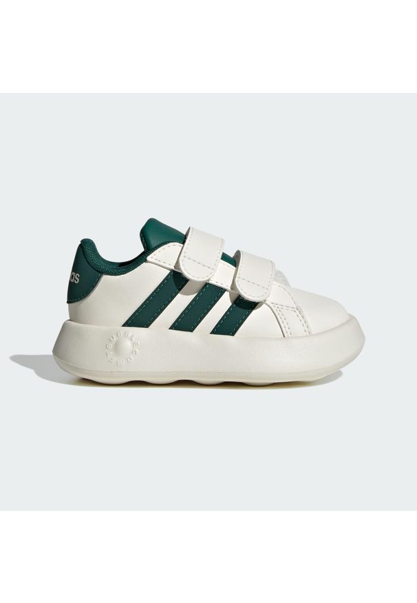 Adidas - Buty Grand Court 2.0 Kids. Kolor: czarny, zielony, biały, wielokolorowy. Materiał: materiał. Sport: turystyka piesza