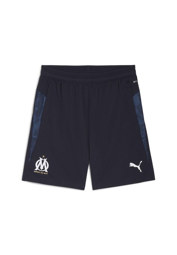 Puma - Męskie szorty treningowe Olympique Marsylia PUMA New Navy White Blue. Kolor: niebieski, wielokolorowy, biały. Sport: piłka nożna