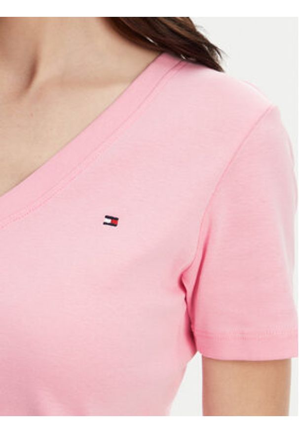 TOMMY HILFIGER - Tommy Hilfiger T-Shirt New Cody WW0WW40584 Różowy Slim Fit. Kolor: różowy. Materiał: bawełna