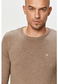 Tom Tailor Denim - Sweter. Okazja: na co dzień. Kolor: brązowy. Materiał: denim. Wzór: gładki. Styl: casual #1