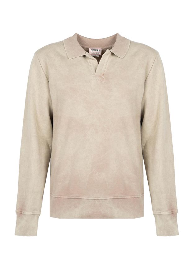Guess Bluza "Polo Collar" | M2GQ09KB4N1 | Mężczyzna | Beżowy. Okazja: na co dzień. Typ kołnierza: polo. Kolor: beżowy. Materiał: poliester, bawełna. Styl: casual