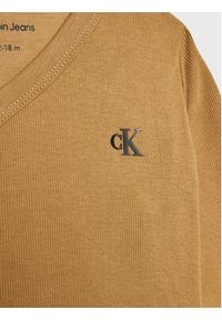 Calvin Klein Jeans Body dziecięce IN0IN00032 Brązowy Regular Fit. Kolor: brązowy. Materiał: bawełna