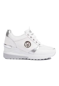 SHELOVET - Sneakersy damskie na koturnie białe Shelovet. Kolor: biały. Obcas: na koturnie #2