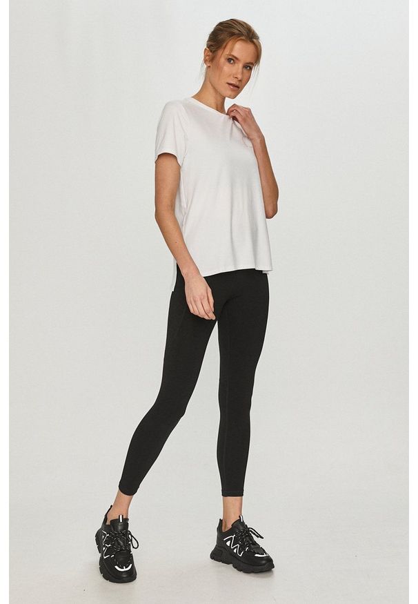 DKNY - Dkny - T-shirt piżamowy. Kolor: biały. Materiał: dzianina