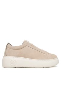 Sneakersy Armani Exchange. Kolor: beżowy