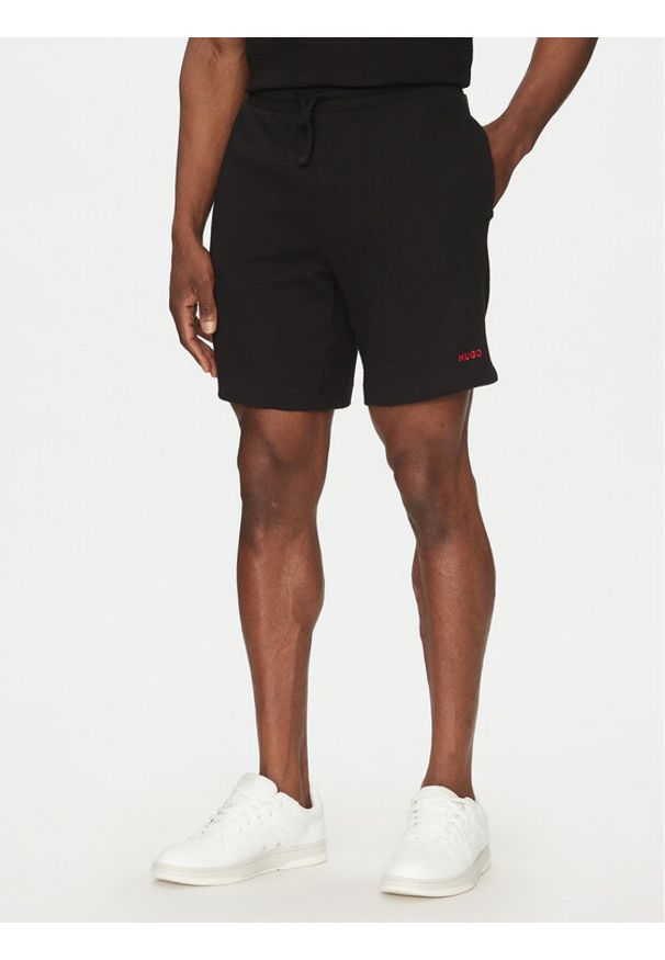 Hugo - HUGO Szorty sportowe Austin 50532023 Czarny Regular Fit. Kolor: czarny. Materiał: syntetyk, bawełna. Styl: sportowy
