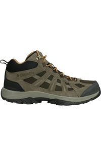 columbia - Buty Trekkingowe Męskie Columbia Redmond III Mid Waterproof. Kolor: czerwony, wielokolorowy, brązowy. Materiał: skóra, syntetyk. Sport: turystyka piesza #1