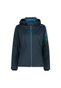 Kurtka damska turystyczna CMP 39A5016M. Typ kołnierza: kaptur. Kolor: niebieski. Materiał: softshell. Sport: turystyka piesza #1