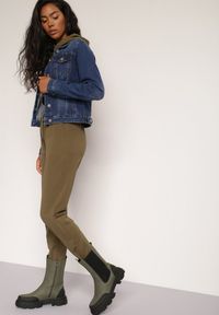 Renee - Granatowa Kurtka Jeansowa Anitias. Kolor: niebieski. Materiał: jeans. Długość rękawa: długi rękaw. Długość: długie. Styl: klasyczny #3