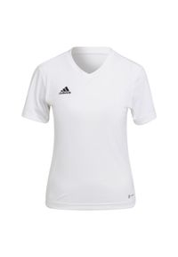 Koszulka piłkarska damska Adidas Entrada 22 Jersey. Kolor: biały. Materiał: jersey. Sport: turystyka piesza, piłka nożna