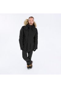 quechua - Parka turystyczna męska Quechua NH900 Warm wodoodporna -20°C. Typ kołnierza: kołnierzyk stójkowy. Kolor: czarny. Materiał: futro, syntetyk. Sezon: zima. Styl: sportowy