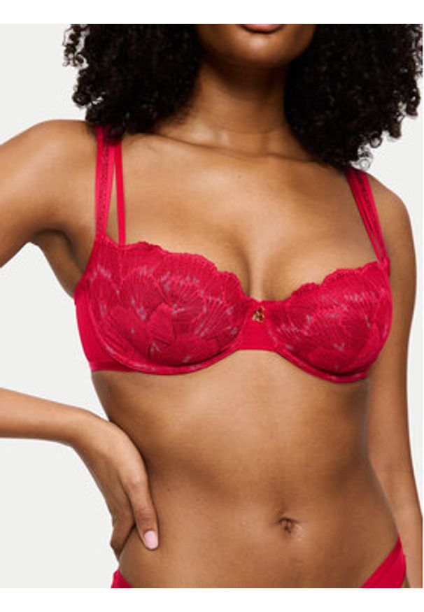 Triumph Biustonosz balkonetka Palina Moonlight Kiss 10224870 Czerwony. Kolor: czerwony. Materiał: syntetyk