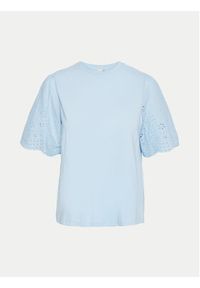 YAS T-Shirt Lex 26033890 Błękitny Regular Fit. Kolor: niebieski. Materiał: bawełna