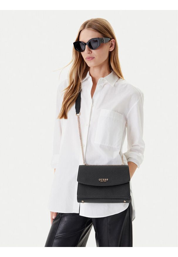 Guess Torebka Calista HWBG73 34210 Czarny. Kolor: czarny. Materiał: skórzane