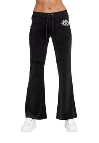 Juicy Couture - JUICY COUTURE Czarne spodnie Heritage Dog Crest Kaisa Trackpant. Kolor: czarny. Materiał: dresówka #5
