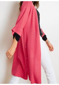 Długi sweter bez zapięcia bonprix jasny różowy. Kolor: różowy. Długość: długie #5