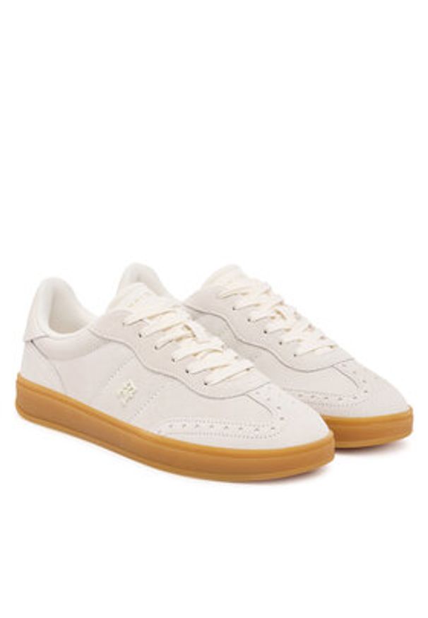 TOMMY HILFIGER - Tommy Hilfiger Sneakersy Heritage FW0FW08822 Biały. Kolor: biały. Materiał: zamsz, skóra