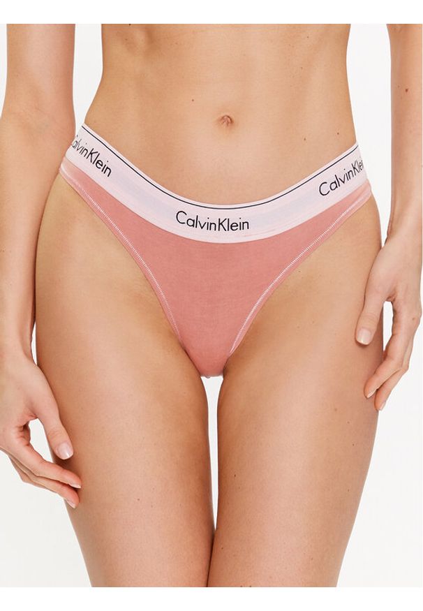 Calvin Klein Underwear Stringi 000QF7208E Różowy. Kolor: różowy. Materiał: bawełna