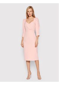 Nissa Sukienka koktajlowa RZ12906 Różowy Slim Fit. Kolor: różowy. Materiał: syntetyk. Styl: wizytowy #5