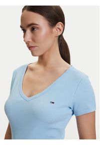 Tommy Jeans T-Shirt DW0DW17385 Niebieski jasny Slim Fit. Kolor: niebieski. Materiał: bawełna #4