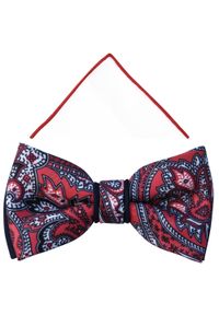 Adam Collection - Czerwono-biała mucha w paisley A351. Kolor: biały, wielokolorowy, czerwony. Materiał: poliester, tkanina. Wzór: paisley. Styl: elegancki #1