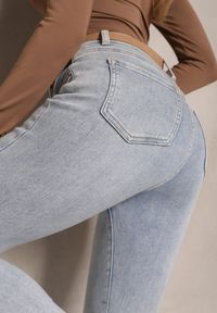 Renee - Niebieskie Jeansy z Bawełną Skinny High Waist Marino. Okazja: na co dzień. Stan: podwyższony. Kolor: niebieski. Styl: elegancki, casual #3