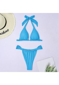 Intica - Bikini wiązane z regulowanymi ramiączkami na plażę i basen Deena. Kolor: niebieski. Materiał: materiał