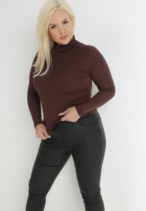 Born2be - Czarne Spodnie Skinny Push Up Zami. Kolekcja: plus size. Kolor: czarny