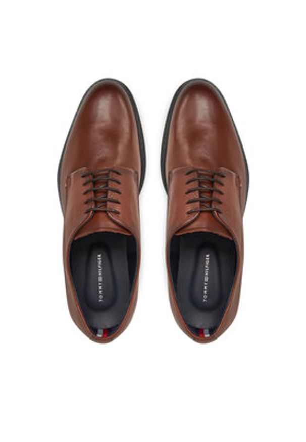 TOMMY HILFIGER - Tommy Hilfiger Półbuty Core Hilfiger Leather Shoe FM0FM05375 Brązowy. Kolor: brązowy. Materiał: skóra