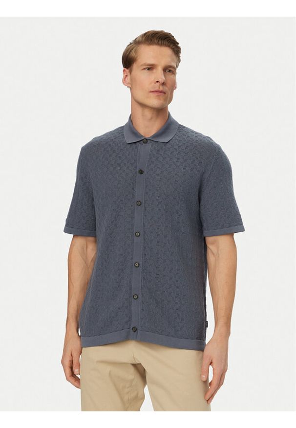 BOSS Koszula H-Nappo 50560494 Niebieski Regular Fit. Kolor: niebieski. Materiał: bawełna