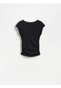 Reserved - T-shirt z modalem - czarny. Kolor: czarny. Materiał: dzianina