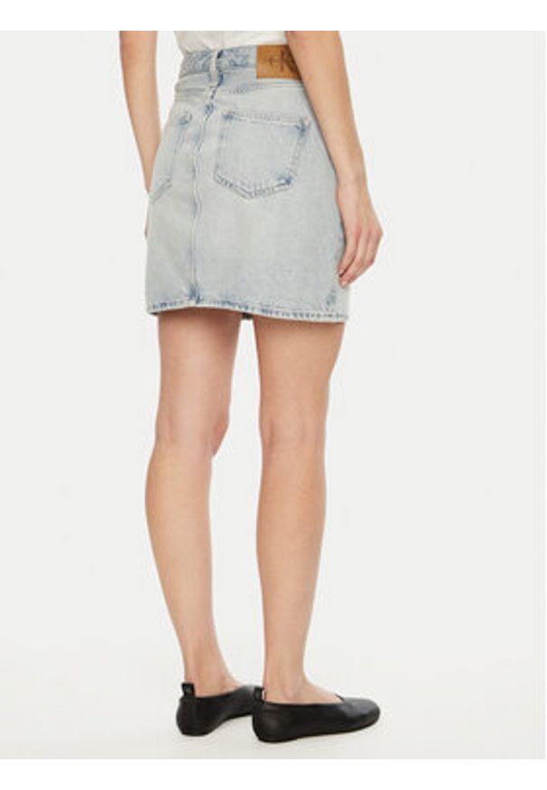 Calvin Klein Jeans Spódnica jeansowa J20J224534 Niebieski Regular Fit. Kolor: niebieski. Materiał: bawełna