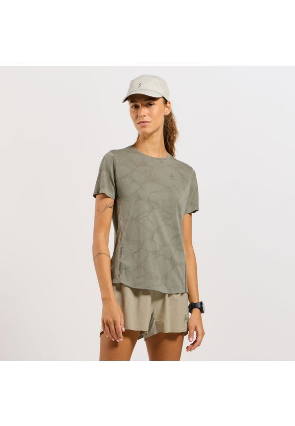 Odlo - Koszulka damska do biegania ODLO Zeroweight Engineered Chill-Tec. Kolor: zielony. Sport: bieganie