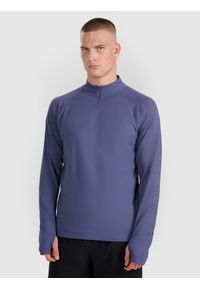 4f - 4F Bluza do biegania regular szybkoschnąca męska - granatowa S. Kolor: niebieski