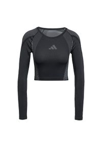 Adidas - Koszulka Seamless Knitted Long Sleeve. Kolor: wielokolorowy, czarny, szary. Materiał: materiał. Długość rękawa: długi rękaw. Technologia: ClimaCool (Adidas)