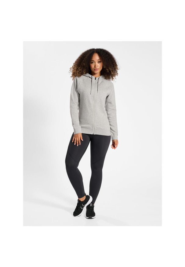 Damska bluza z kapturem zapinana na zamek Hummel Red Classic. Typ kołnierza: kaptur. Kolor: szary. Materiał: bawełna, poliester. Sport: fitness