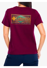 columbia - Koszulka bawełniana damska Columbia Rolling Bend Graphic. Kolor: czerwony. Materiał: bawełna