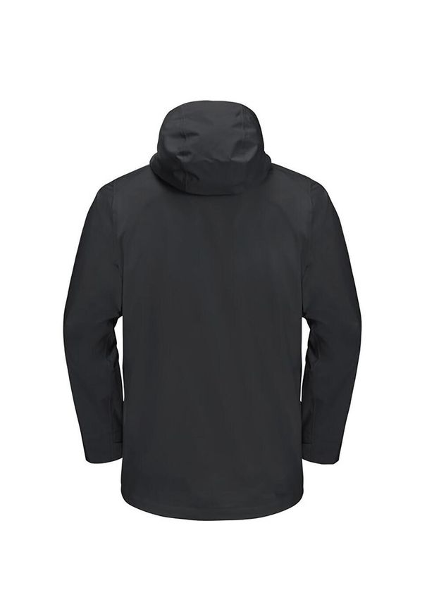 Kurtka w góry męska Jack Wolfskin 11151346000. Typ kołnierza: kaptur. Kolor: czarny, szary, wielokolorowy. Materiał: syntetyk. Sport: wspinaczka
