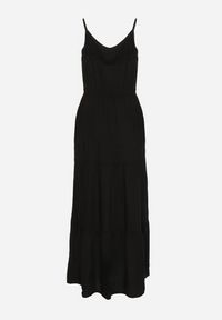 Born2be - Czarna Wiskozowa Sukienka o Rozkloszowanym Kroju na Ramiączkach Flenore. Okazja: na spacer, na co dzień. Kolor: czarny. Materiał: wiskoza. Długość rękawa: na ramiączkach. Sezon: lato. Typ sukienki: rozkloszowane. Styl: casual, elegancki #3