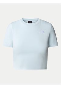 The North Face T-Shirt NF0A55AO Niebieski Cropped Fit. Kolor: niebieski. Materiał: bawełna