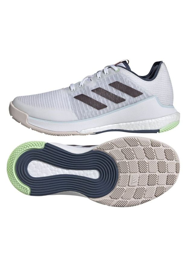 Adidas - Buty do siatkówki adidas Crazyflight W IG3968 białe. Zapięcie: sznurówki. Kolor: biały. Materiał: guma, syntetyk, tkanina. Szerokość cholewki: normalna. Sport: siatkówka