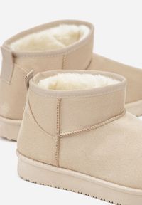 Born2be - Beżowe Krótkie Śniegowce Zozaline. Okazja: na co dzień. Kolor: beżowy. Materiał: jeans. Styl: casual, klasyczny, elegancki #6