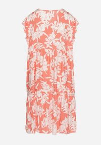 Born2be - Różowa Bawełniana Sukienka o Rozkloszowanym Kroju w Kwiaty Libella. Okazja: na co dzień, do pracy. Kolor: różowy. Materiał: bawełna. Wzór: kwiaty. Typ sukienki: rozkloszowane, proste. Styl: casual, elegancki #7