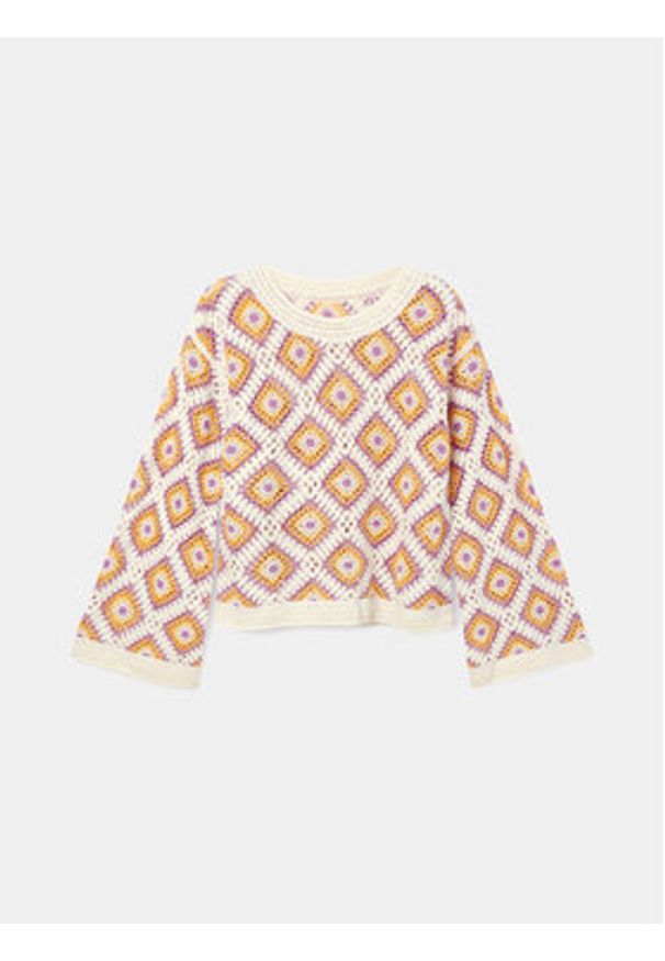 Desigual Sweter Willow 24SWJF25 Kolorowy Loose Fit. Materiał: bawełna, syntetyk. Wzór: kolorowy