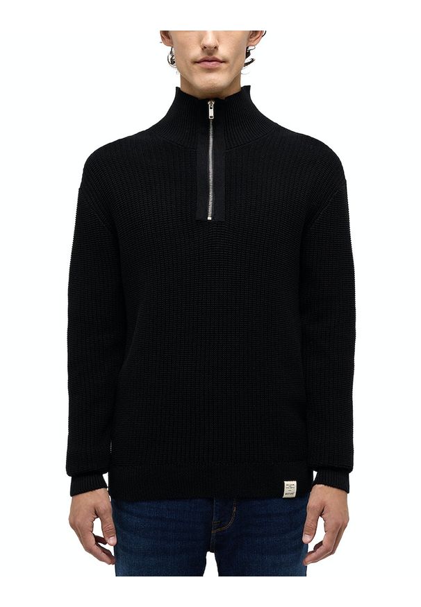 Męski Sweter Mustang Style Emil T Ziptroyer Black 1014440 4142