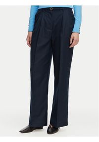 TOMMY HILFIGER - Tommy Hilfiger Spodnie materiałowe WW0WW48884 Granatowy Wide Leg. Kolor: niebieski. Materiał: bawełna #1