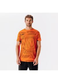KIPSTA - Koszulka piłkarska Kipsta Club Wavy. Kolor: czarny, pomarańczowy, wielokolorowy. Materiał: poliester, tkanina, materiał. Sport: piłka nożna #1